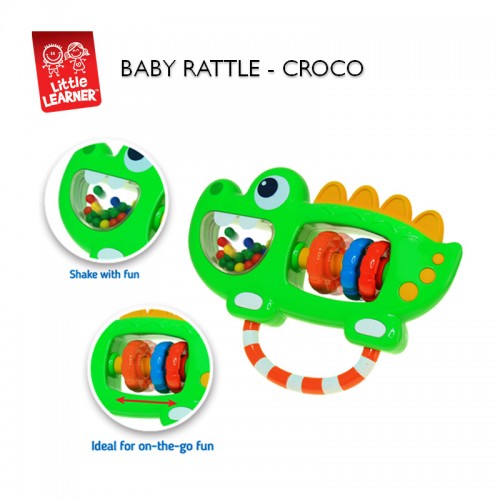 Hap-P-Kid Little Learner Baby Shake Rattle - Croco | 6 months+